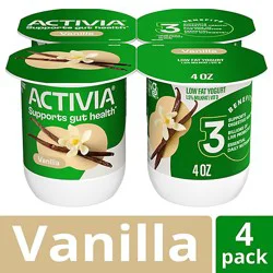 Activia Low Fat Probiotic Vanilla Yogurt - 4-4 Oz