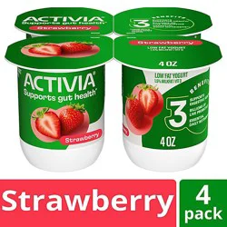 Activia Low Fat Probiotic Strawberry Yogurt - 4-4 Oz