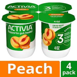 Activia Low Fat Probiotic Peach Yogurt - 4-4 Oz