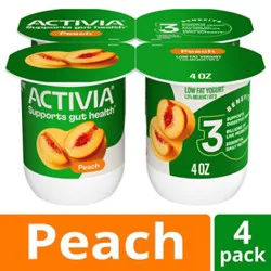 Activia Low Fat Probiotic Peach Yogurt - 4-4 Oz