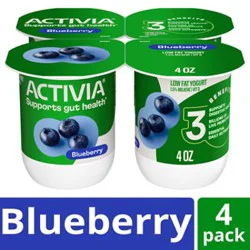 Activia Low Fat Probiotic Blueberry Yogurt Multipack - 4-4 Oz