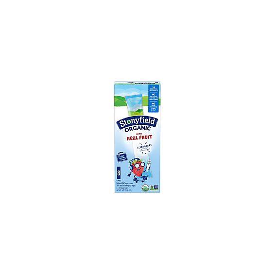 slide 1 of 1, Stonyfield Organic Kids Reduced Fat Yogurt Tubes Strawberry - 8-2 Oz, 8 ct; 2 oz