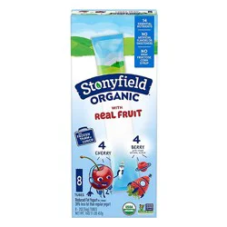 Stonyfield Organic Kids Reduced Fat Yogurt Tubes Cherry & Berry - 8-2 Oz