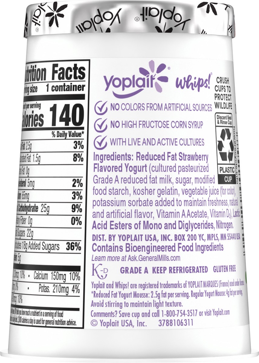 slide 11 of 14, Yoplait Whips! Yogurt Mousse Low Fat Strawberry Mist - 4 Oz, 4 oz