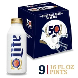 Miller Lite Beer - 9pk/16 fl oz Aluminum Bottles