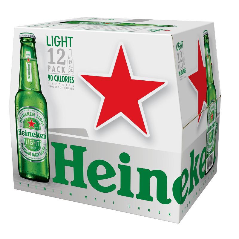 slide 3 of 4, Heineken Light Lager Beer - 12pk/12 fl oz Bottles, 12 ct; 12 fl oz