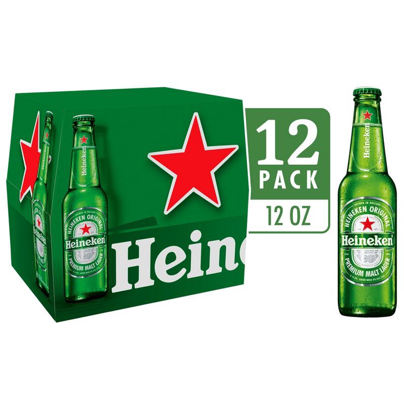 slide 1 of 6, Heineken Original Lager Beer - 12pk/12 fl oz Bottles, 12 ct; 12 fl oz