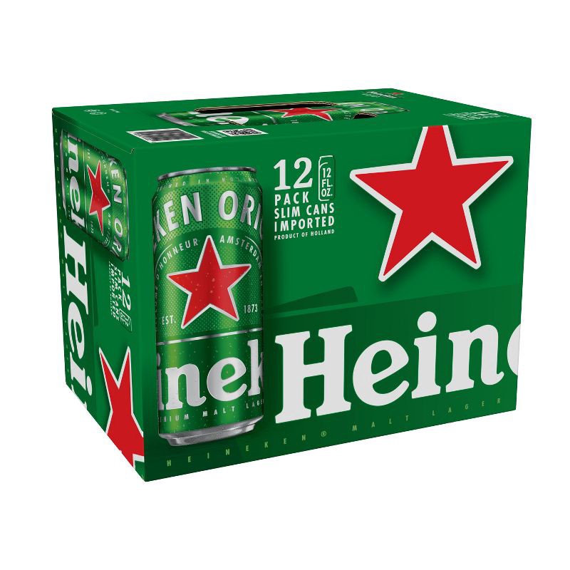 slide 1 of 10, Heineken Original Lager Beer - 12pk/12 fl oz Cans, 12 ct; 12 fl oz
