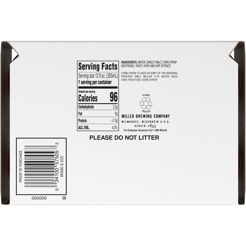 slide 8 of 8, Miller Lite Beer - 6pk/12 fl oz Bottles, 6 ct; 12 fl oz