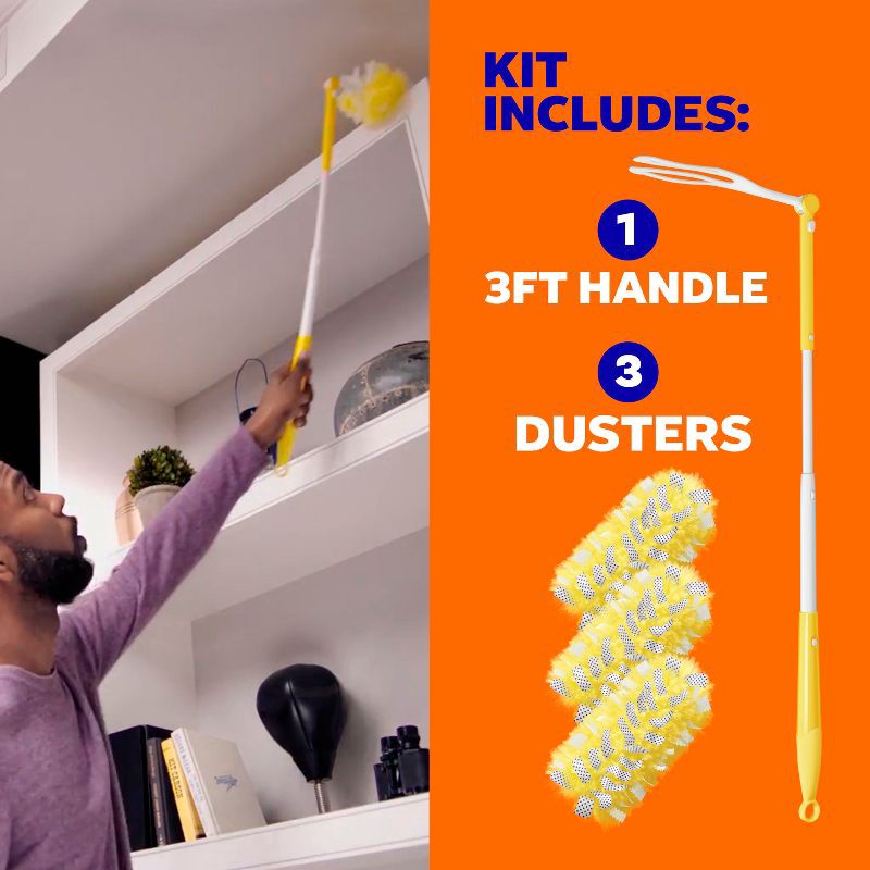 slide 11 of 16, Swiffer Dusters Heavy Duty Extendable Handle and Duster Refill Dusting Kit - 4ct, 4 ct