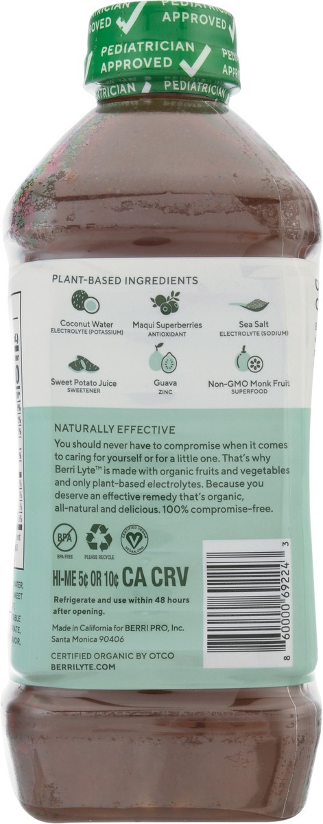 slide 8 of 12, Berri Lyte Organic Cherry Flavor Plant-Based Electrolyte Solution - 1.10 qt, 1 liter