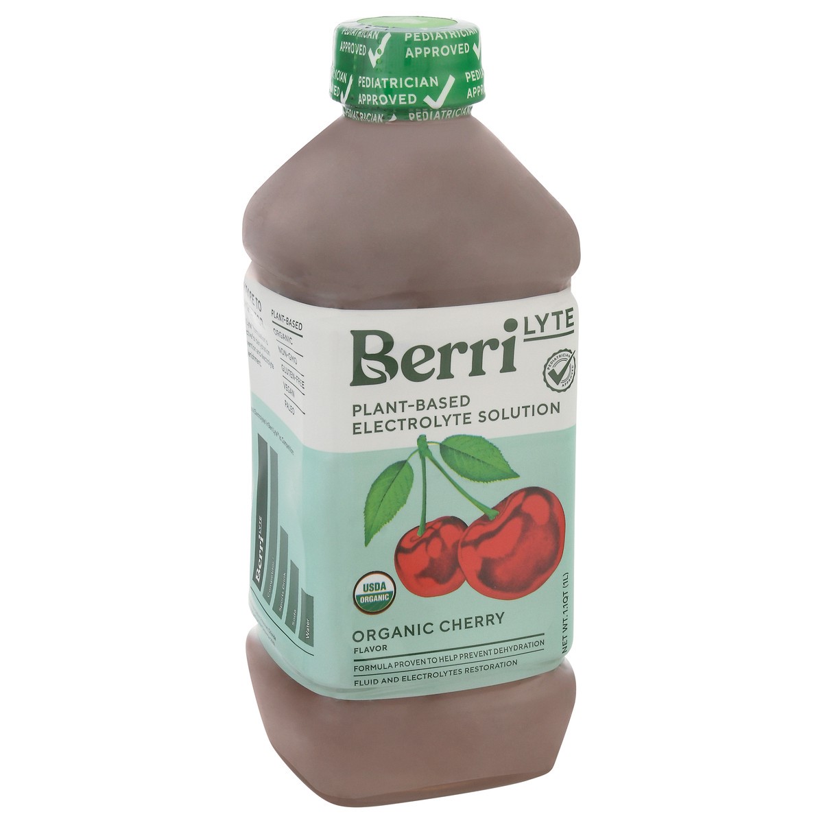 slide 3 of 12, Berri Lyte Organic Cherry Flavor Plant-Based Electrolyte Solution - 1.10 qt, 1 liter