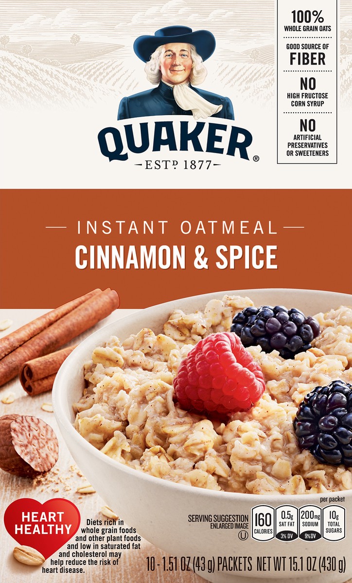 slide 3 of 5, Quaker Oatmeal, 10 ct