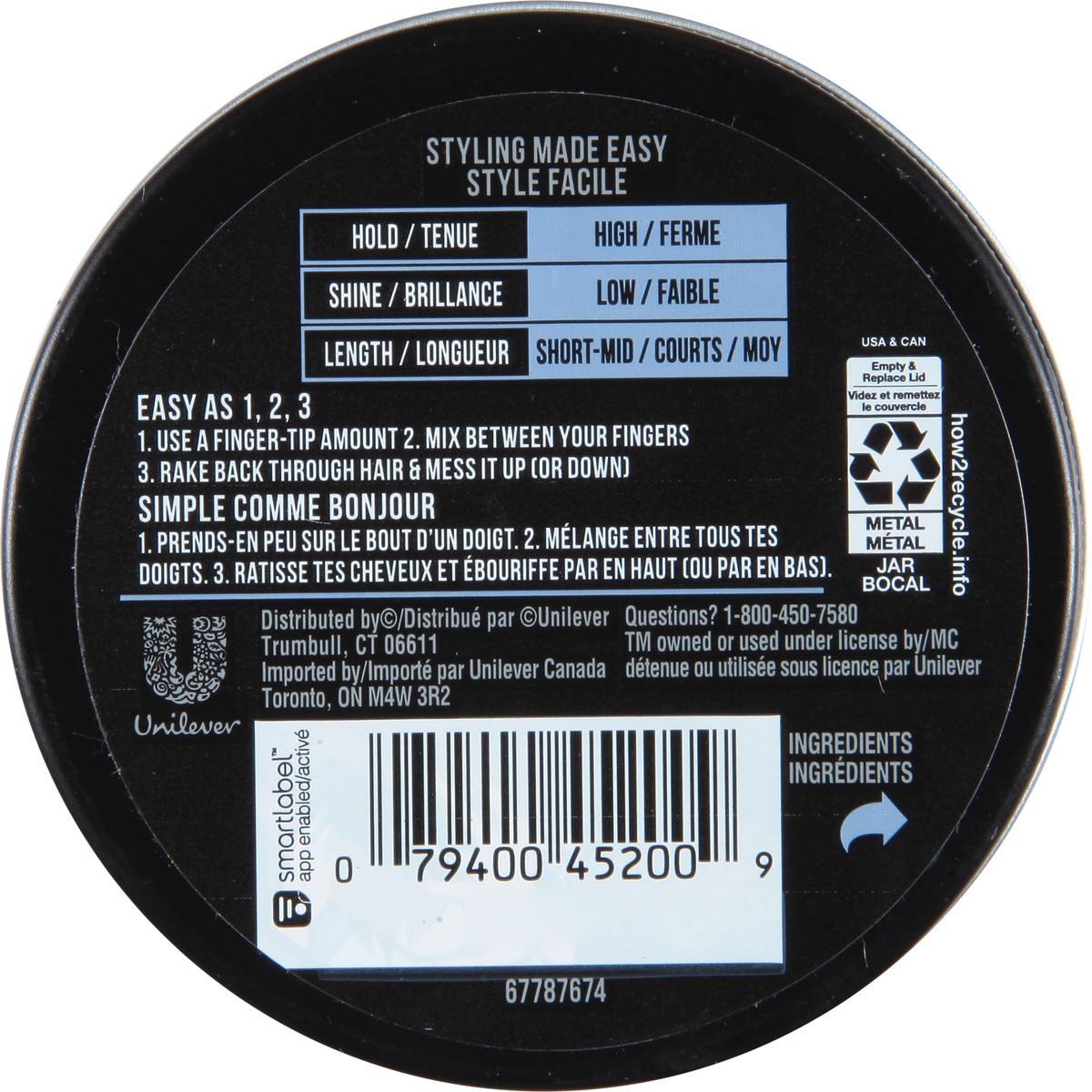 slide 5 of 9, AXE Styling Messy Look Pomade, 2.64 oz, 1 Count, 2.64 oz