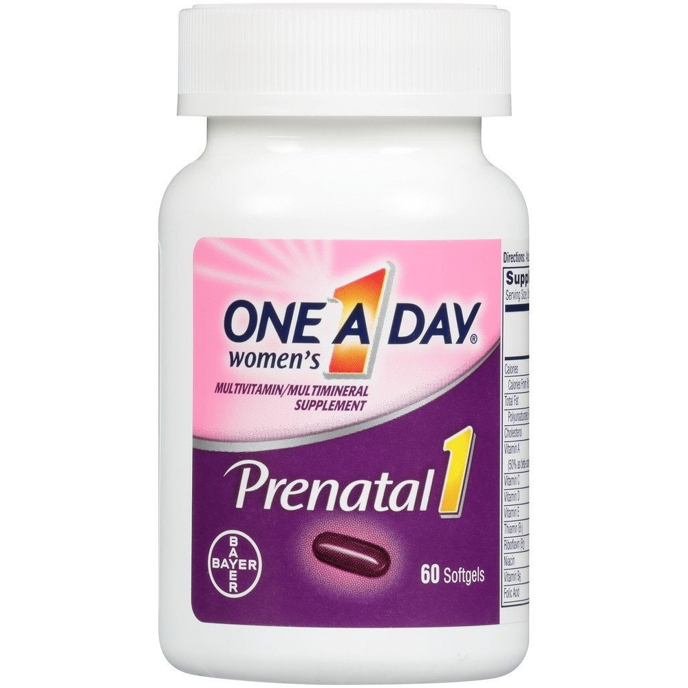 slide 5 of 5, One A Day Prenatal Dha Multivitamin Dietary Supplement Liquid Gels and Tablets, 120 ct