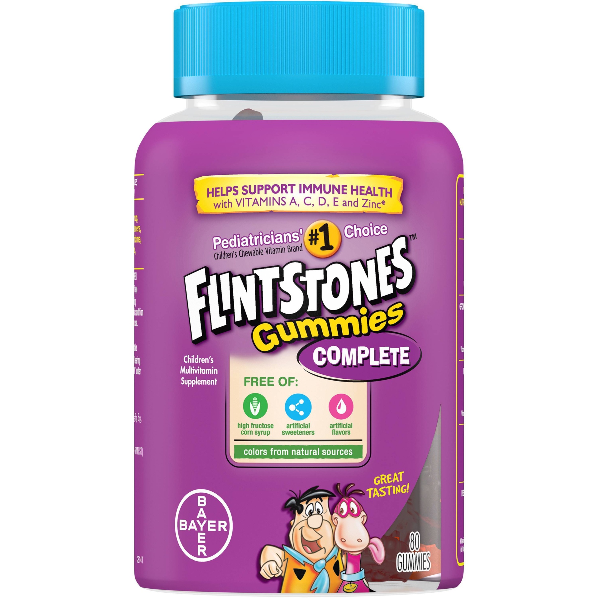 slide 1 of 5, The Flintstones Flintstones Kids' Complete Multivitamin Gummies - Mixed Fruit - 80ct, 80 ct