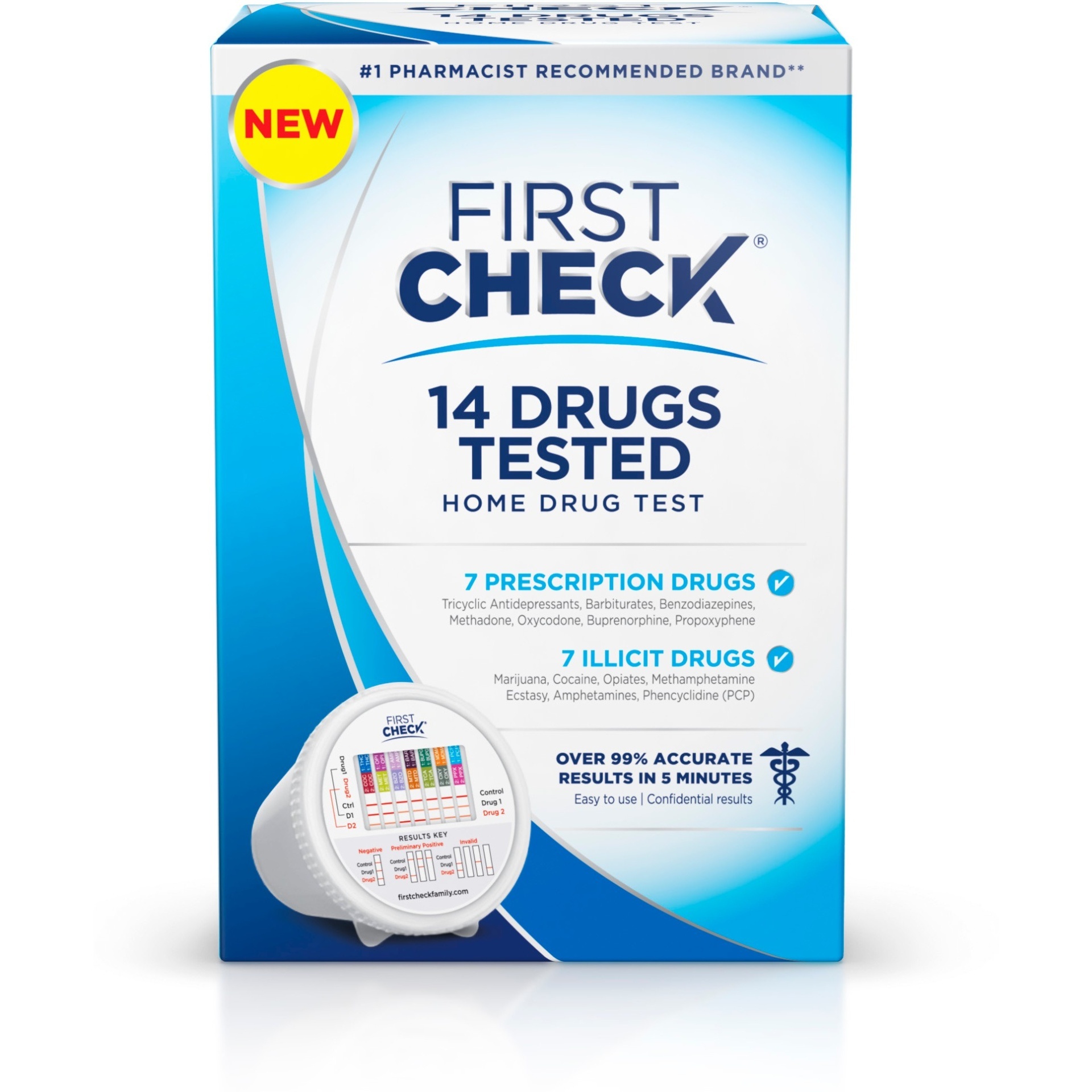 slide 1 of 4, First Check At Home 12 Drug Testing Kit, 12 ct