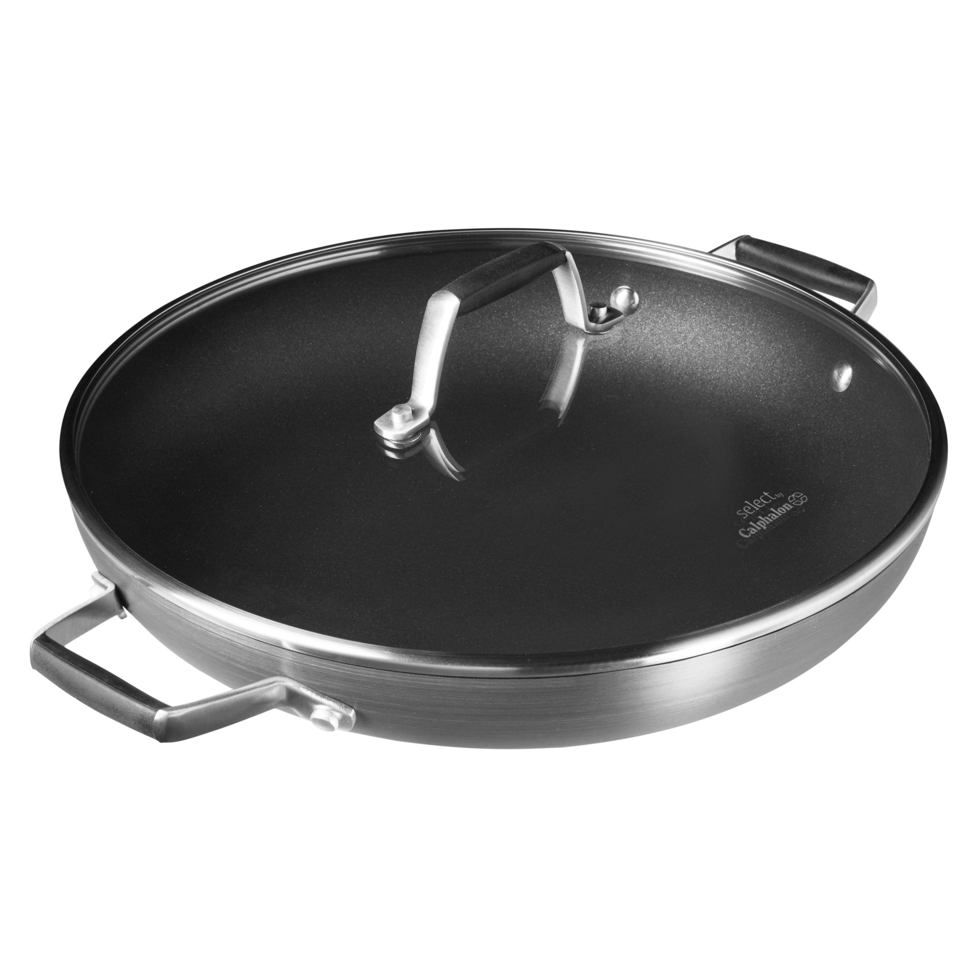 slide 1 of 2, Select by Calphalon Hard Anodized Nonstick Everyday Pan with Lid, 12 in