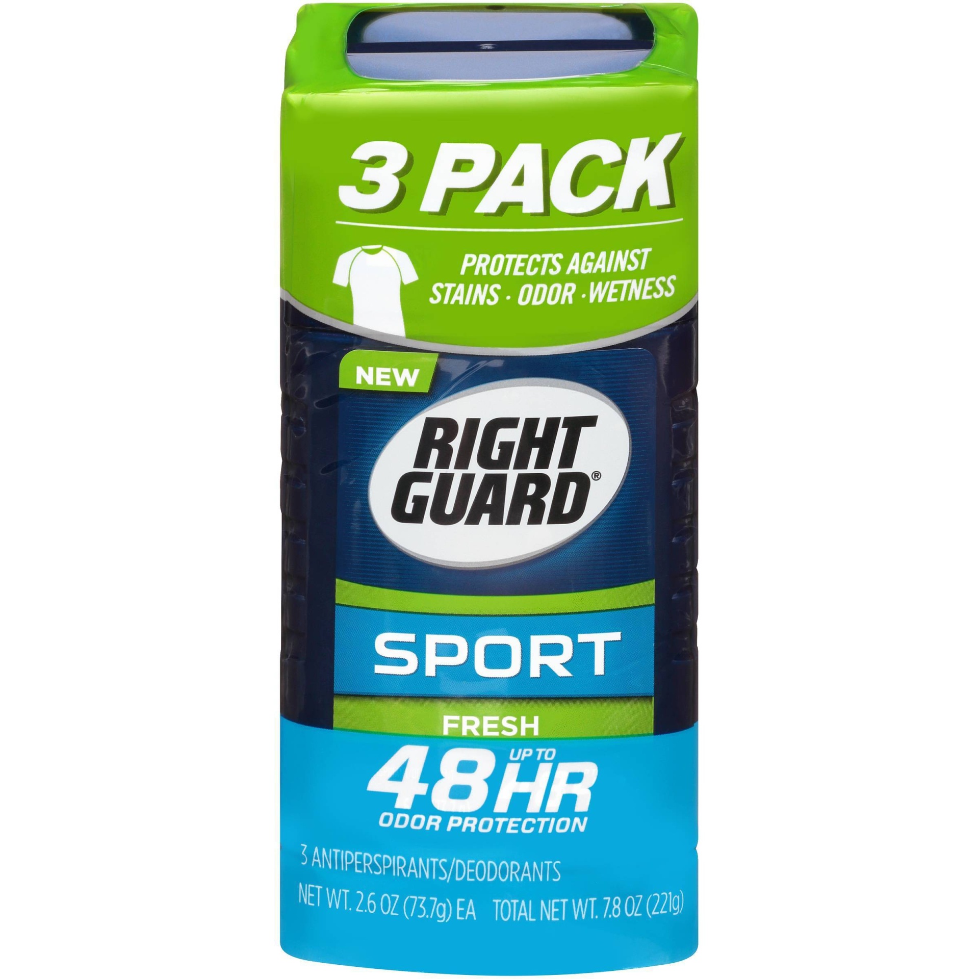 slide 1 of 6, Right Guard Sport Fresh Invisible Solid Stick Antiperspirant & Deodorant, 2.6 oz, 3 ct
