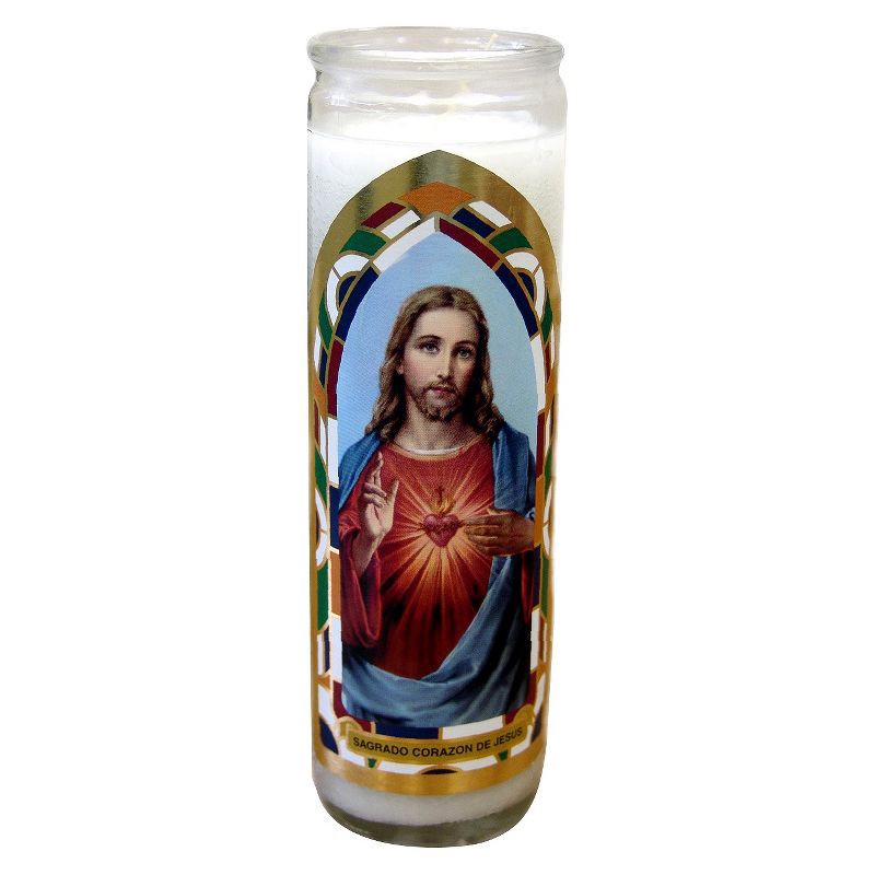 slide 1 of 3, Jar Candle Sagrado Corazon De Jesus White Vanilla - Continental Candle, 1 ct