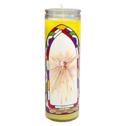 Jar Candle Espiritu Santo Yellow - Continental Candle: 8" Prayer & Religious, 100hr Burn Time, Glass Container