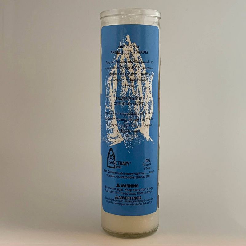 slide 3 of 3, Jar Candle Angel De La Guardia White - Continental Candle: Unscented, Paraffin Wax, 100hr Burn Time, Glass Container, 1 ct