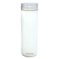 Jar Candle Vanilla White/Gold - Continental Candle: Paraffin Wax, Glass Container, 120hr Burn Time, Floating & Prayer Use