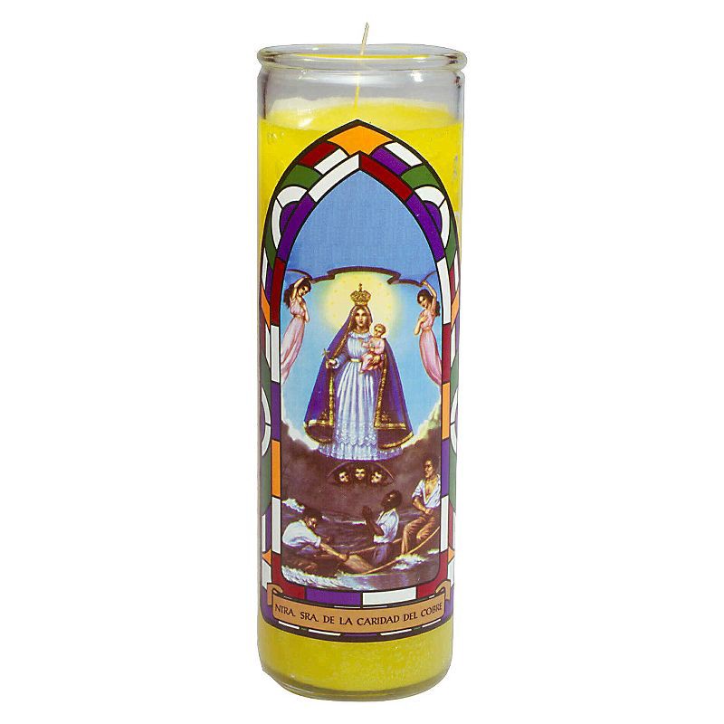 slide 1 of 4, Jar Candle Nuestra Sinora Caridad Del Cobre Yellow - Continental Candle, 1 ct