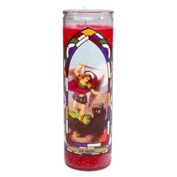 Jar Candle San Miguel Red - Continental Candle: Sanctuary Series, Unscented Glass Prayer & Saint Candle, 100hr Burn