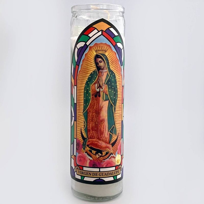 slide 2 of 4, Jar Candle Virgen De Guadalupe White - Continental Candle, 1 ct