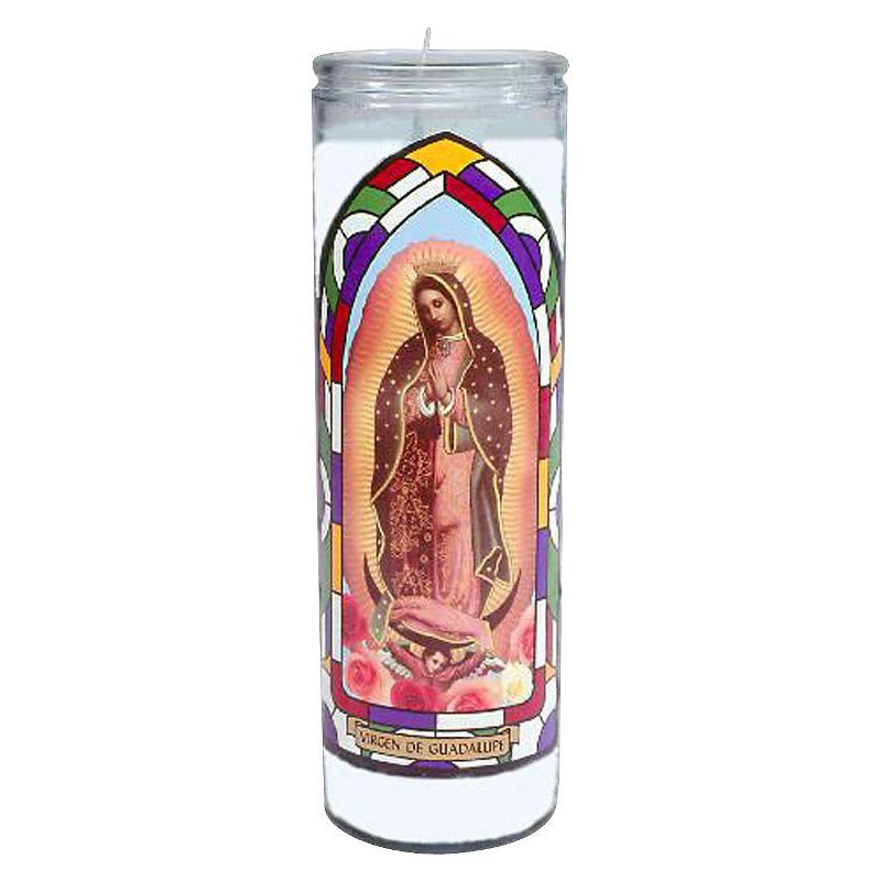 slide 1 of 4, Jar Candle Virgen De Guadalupe White - Continental Candle, 1 ct