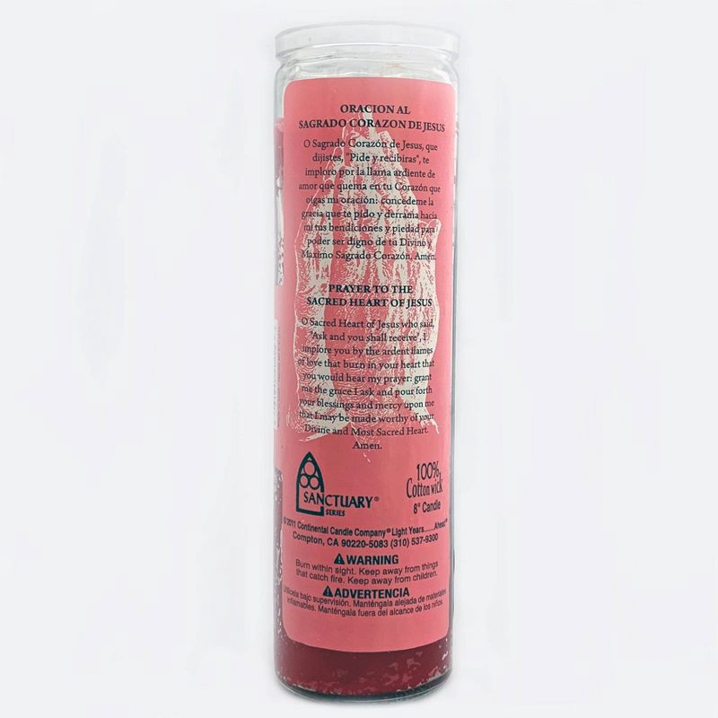 slide 2 of 3, Jar Candle Sagrado Corazon De Jesus Red - Continental Candle, 1 ct