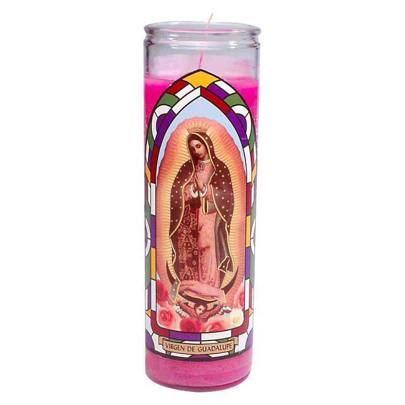 slide 1 of 4, Jar Candle Virgen De Guadalupe Pink - Continental Candle, 1 ct