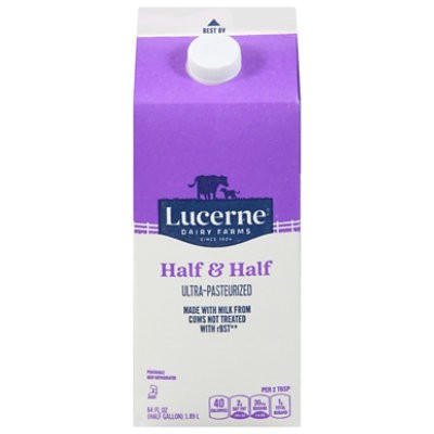 slide 1 of 1, Lucerne Half & Half Ultra-Pasteurized Grade A - 64 Fl. Oz., 1 ct