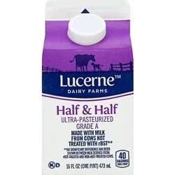 Lucerne Half & Half Ultra-Pasteurized Grade A - 16 Fl. Oz.