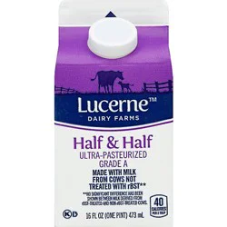 Lucerne Half & Half Ultra-Pasteurized Grade A - 16 Fl. Oz.