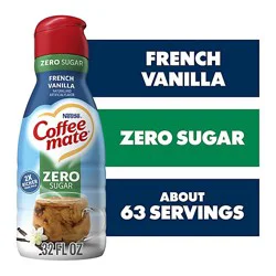 Coffee Mate French Vanilla Zero Sugar Liquid Coffee Creamer - 32 Fl. Oz.