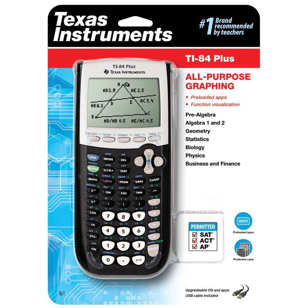 slide 2 of 3, Texas Instruments Graphing Calculator - Black (TI-84+), 1 ct