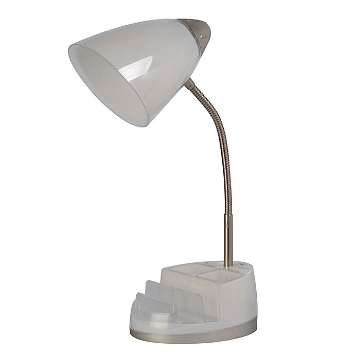 slide 1 of 2, Equip Your Space Tablet Organizer Outlet/USB Desk Lamp - White, 1 ct