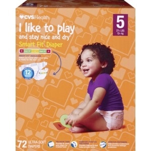 slide 1 of 1, CVS Health Diapers Jumbo Pack, Size 5 (27+ Lbs), 80 ct