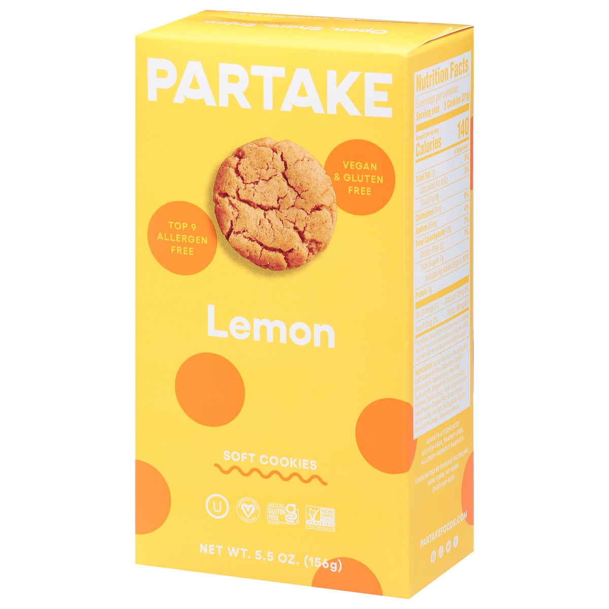 slide 9 of 12, Partake Soft Lemon Cookies 5.5 oz, 5.5 oz