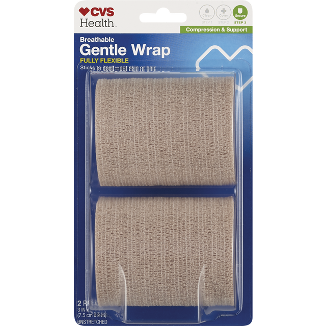 slide 1 of 1, CVS Gentle Wrap Beige 3'', 2 ct