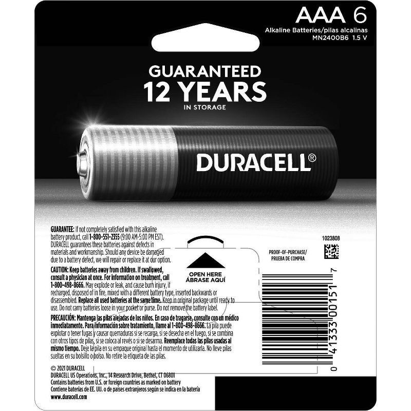 slide 6 of 6, Duracell Coppertop AAA Batteries - 6pk Alkaline Battery, 6 ct