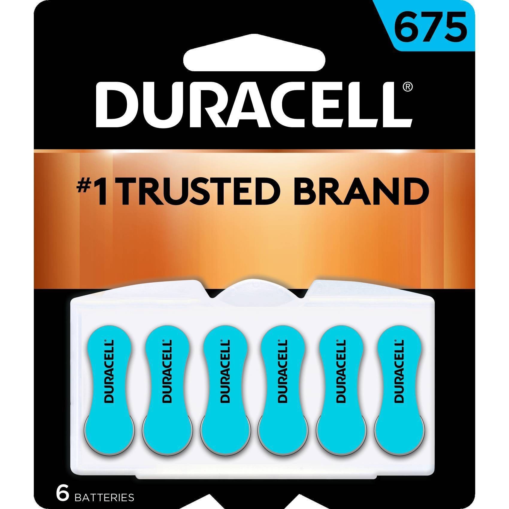 slide 1 of 3, Duracell Size 675 Hearing Aid Batteries - 6 Pack - Easy-Fit Tab, 6 ct