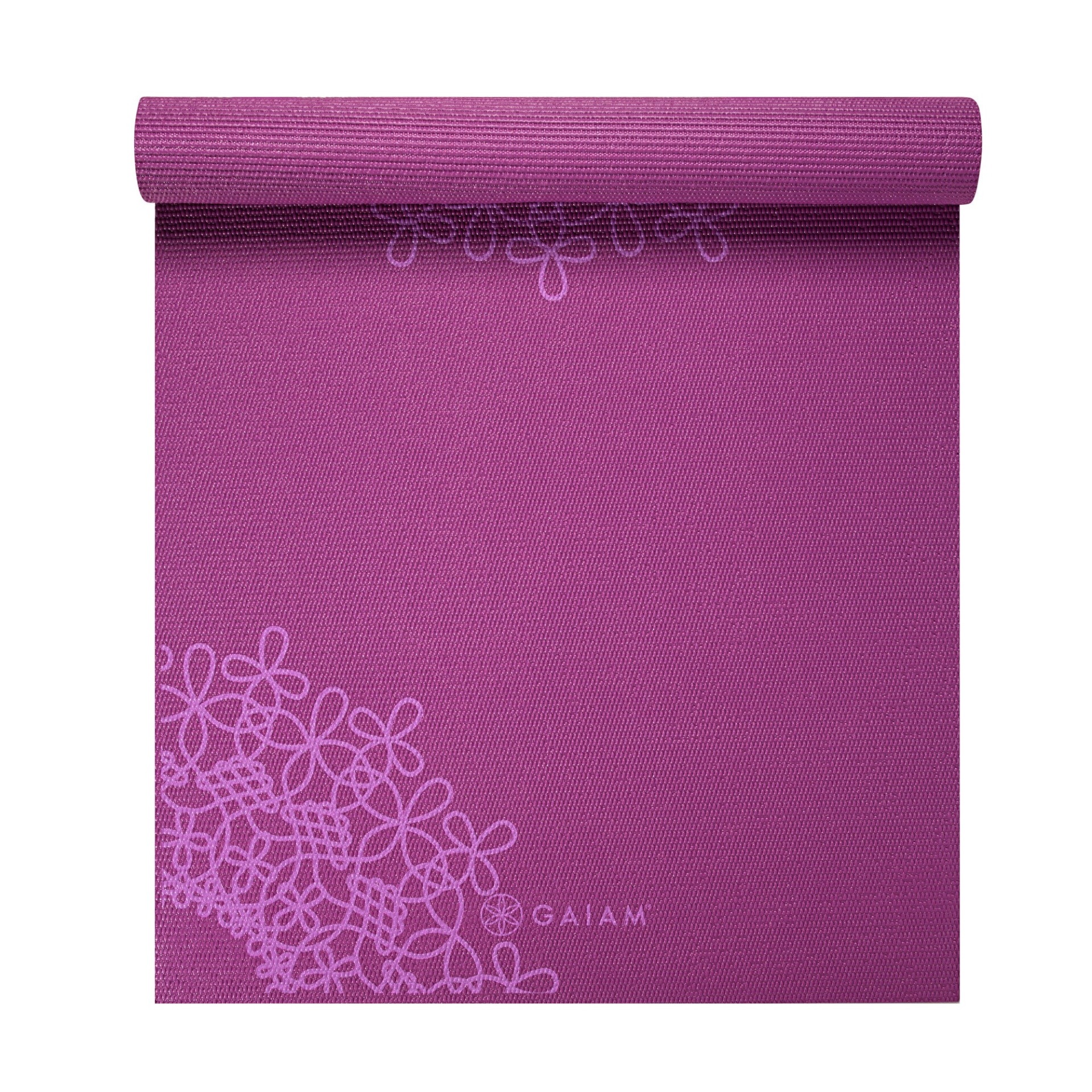 slide 1 of 5, Gaiam Printed Yoga Mat - Purple (4mm), 1 ct