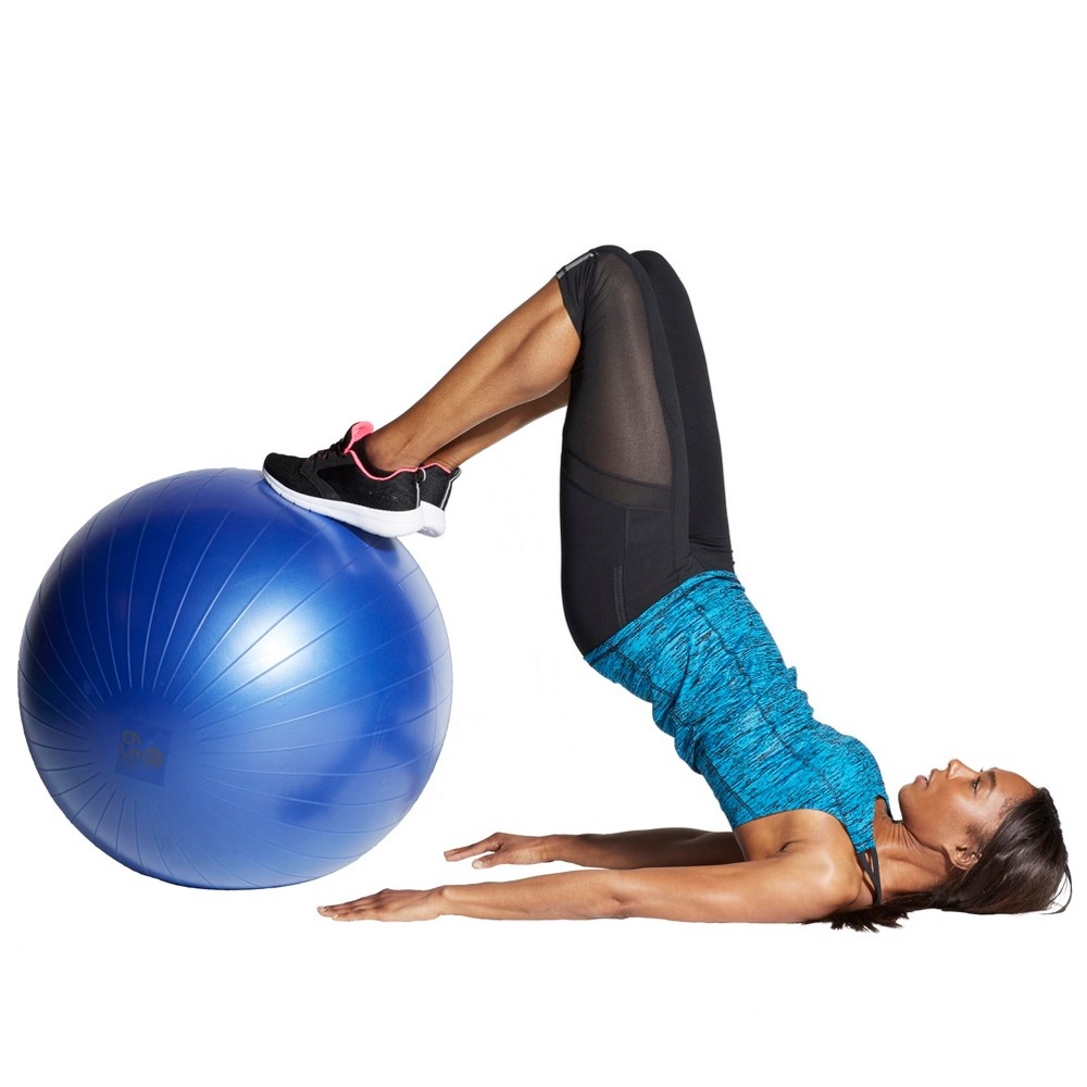 slide 2 of 3, C9 Champion Exercise Ball with Pump - Blue, 1 ct