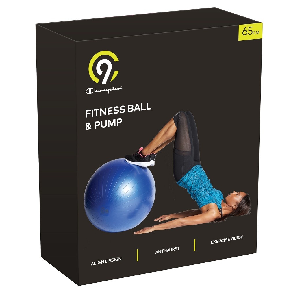 slide 3 of 3, C9 Champion Exercise Ball with Pump - Blue, 1 ct