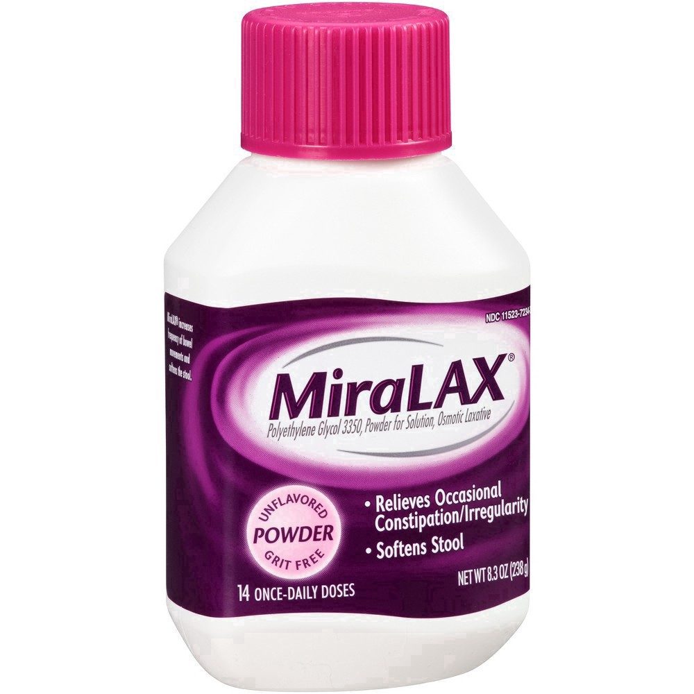 slide 13 of 37, Miralax Powder Osmotic Unflavored Laxative 8.3 oz Bottle, 