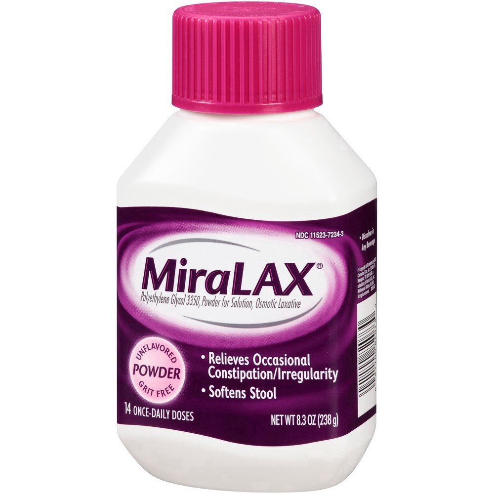 slide 5 of 37, Miralax Powder Osmotic Unflavored Laxative 8.3 oz Bottle, 