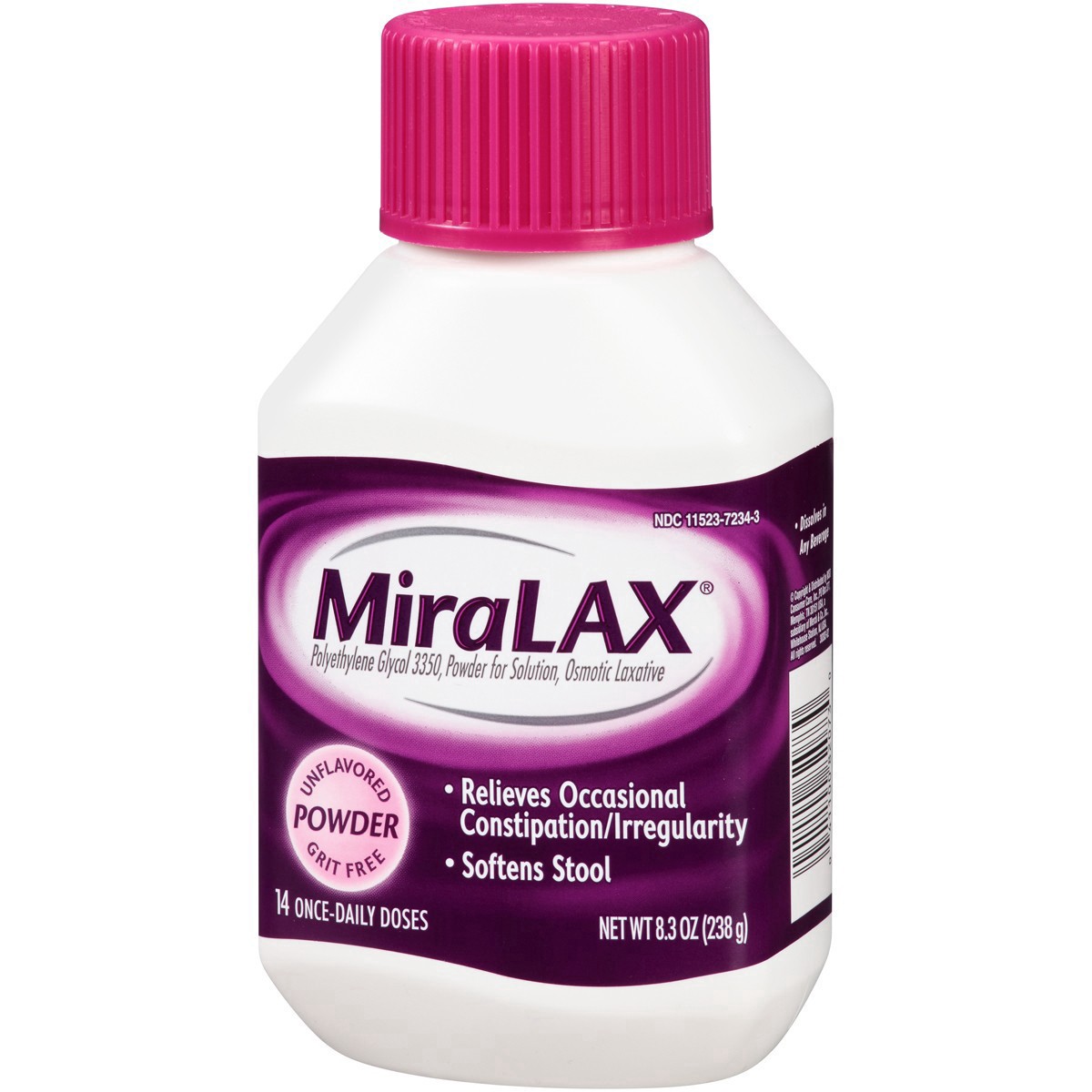 slide 17 of 37, Miralax Powder Osmotic Unflavored Laxative 8.3 oz Bottle, 